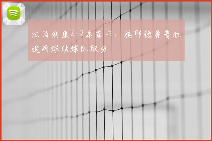 法马利康2-2本菲卡，施耶德鲁普独造两球助球队取分